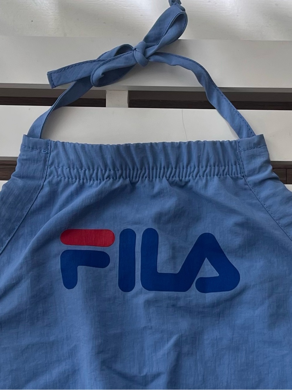 XS Women’s FILA Blue Halter Tank with Red & Navy Logo